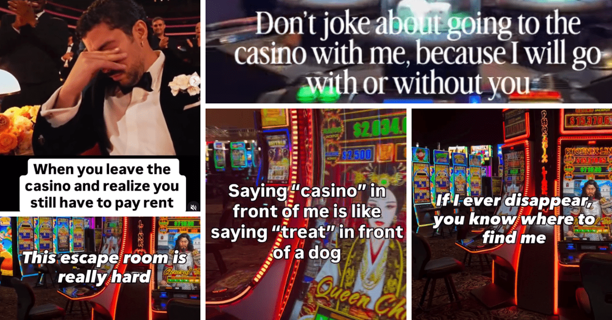Examples of high-performing Tachi Palace Casino Resort social media posts featuring relatable gaming humor, player experiences, and casino lifestyle content that increased engagement and organic reach.